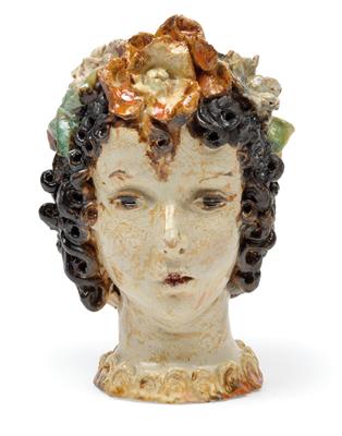 Susi Singer (Vienna 1891-1965 California), A girl’s head with a garland of flowers, - Secese a umění 20. století
