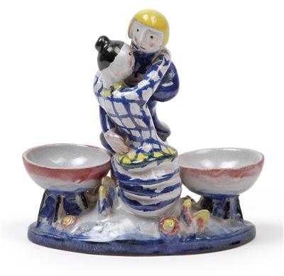 Susi Singer (Vienna 1891-1965 California), A salt cellar with an amorous couple, - Jugendstil and 20th Century Arts and Crafts