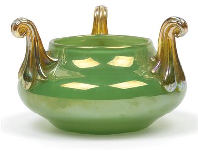 A Lötz Witwe vase with three handles, - Jugendstil e arte applicata del XX secolo