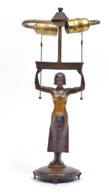 W. Kral, A lamp base with an Egyptian woman, - Secese a umění 20. století