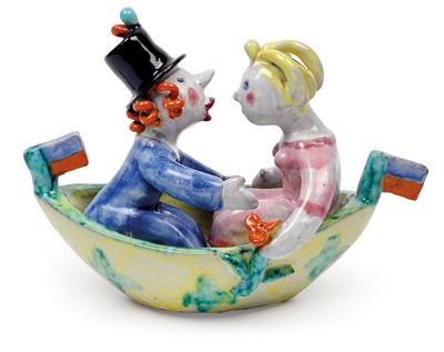 Walter Bosse (1904-1979), An amorous couple on a boat, - Jugendstil e arte applicata del XX secolo