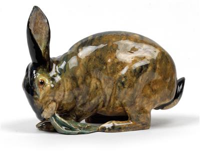 Eduard Klablena (Bucany 1881-1933 Langenzersdorf), A hare with a cabbage leaf, - Jugendstil and 20th Century Arts and Crafts