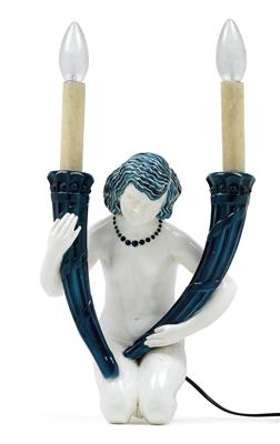 Perigot, Figurale zweiflammige Wandapplike, - Jugendstil und Kunsthandwerk des 20. Jahrhunderts