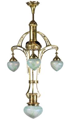 A Bohemian four-light chandelier, - Jugendstil e arte applicata del XX secolo
