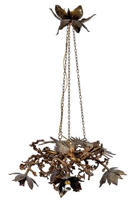 A French four-light dragon chandelier, - Jugendstil and 20th Century Arts and Crafts