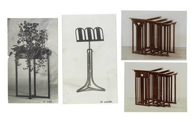 156 photographs of Thonet furniture, silver and Wiener Werkstätte objects as well as six furniture designs, - Secese a umění 20. století