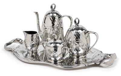 A five-piece coffee and tea service by Gerhardi & Co, - Jugendstil e arte applicata del XX secolo