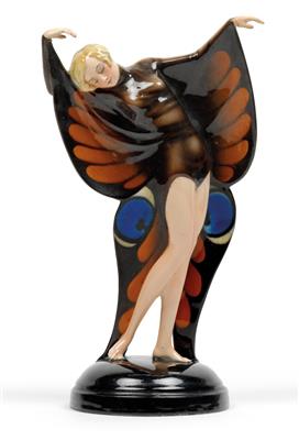 Josef Lorenzl (1892 Vienna 1950), A female dancer with butterfly costume, - Jugendstil e arte applicata del XX secolo