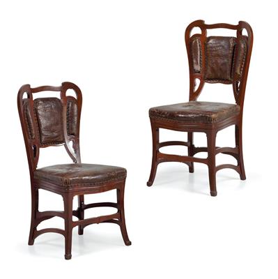 Victor Horta, Paar Stühle, - Jugendstil und angewandte Kunst des 20. Jahrhunderts