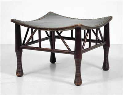 A “Thebes stool”, variation of the model used by Adolf Loos for, among others, Dr Otto and Auguste Stoessl apartment, Vienna XIII, Auhofstr. 235, c. 1900-02 - Secese a umění 20. století