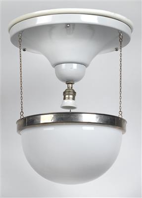 Adolf Loos (Brünn 1870- 1933 Vienna), a hanging lamp, designed in 1912, probably executed by Vereinigte Emaillierwerke, Lampen- und Metallwarenfabriken - Jugendstil e arte applicata del XX secolo