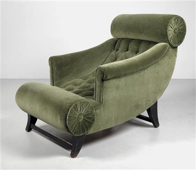 Adolf Loos, a “Knieschwimmer” armchair, variation used for, inter alia, the apartment of Arthur and Leonie Friedmann, Vienna, 1906/07 and the house of Leopold Goldmann, Vienna, 1911, executed by F. O. Schmidt, Vienna - Jugendstil and 20th Century Arts and Crafts