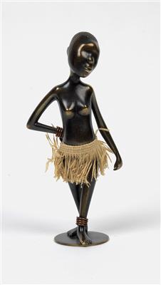 An African woman with a raffia skirt, Werkstätten Hagenauer, Vienna - Jugendstil e arte applicata del XX secolo