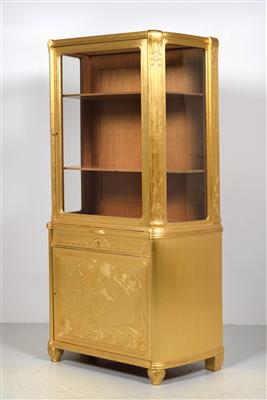 Curt Stoeving (Leipzig 1863-1939 Berlin), "Goldene Vitrine", präsentiert auf der großen Kunstausstellung Dresden 1903 - Jugendstil und Kunsthandwerk des 20. Jahrhunderts