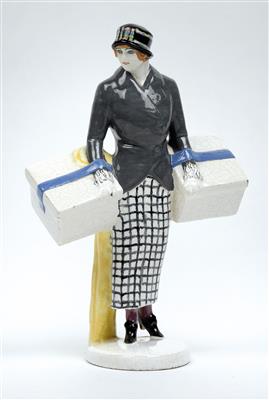 Eduard Klablena, a woman with parcels, designed in 1912-16, Langenzersdorf - Jugendstil and 20th Century Arts and Crafts