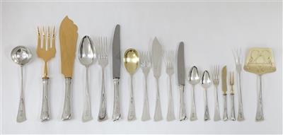A large 111-piece cutlery service, model no. 27100, designed in 1902-05, executed by Koch & Bergfeld, Silberwarenfabrik, Bremen - Jugendstil e arte applicata del XX secolo