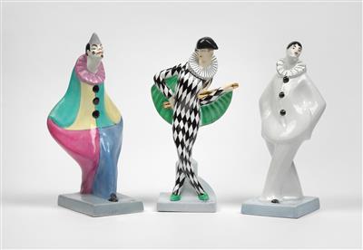 Jester, Harlequin and Pierrot, Dax, Orchies Nord, France, c. 1925 - Jugendstil and 20th Century Arts and Crafts
