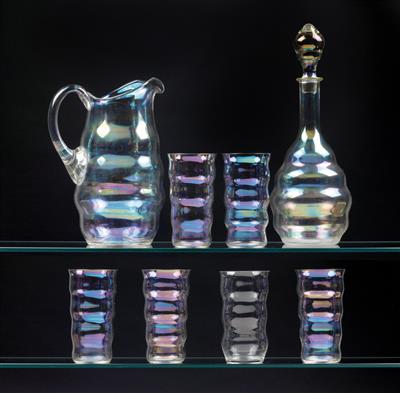 Josef Hoffmann, a glassware set, designed c. 1925, executed by J. & L. Lobmeyr, Vienna - Secese a umění 20. století