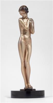 Josef Lorenzl, a female nude “Coy Maiden”, designed in Vienna, c. 1930 - Jugendstil and 20th Century Arts and Crafts