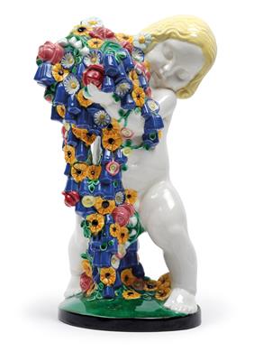 Michael Powolny, Jahreszeitenfigur Frühling, Entwurf: um 1907, Ausführung: Gmundner Keramik, nach 1919 - Jugendstil und Kunsthandwerk des 20. Jahrhunderts