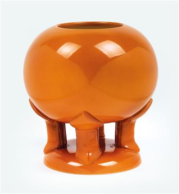 Peter Behrens, Vase in Kugelform, Entwurf: um 1901, Ausführung: Franz Anton Mehlem, Bonn - Jugendstil und Kunsthandwerk des 20. Jahrhunderts