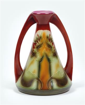 Peter Behrens, a vase with handles, designed in 1901, executed by Franz Anton Mehlem, Bonn - Secese a umění 20. století