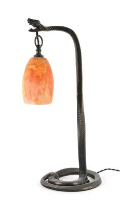 A table lamp with snake foot, lampshade by Daum, Nancy, c. 1925/30 - Jugendstil and 20th Century Arts and Crafts