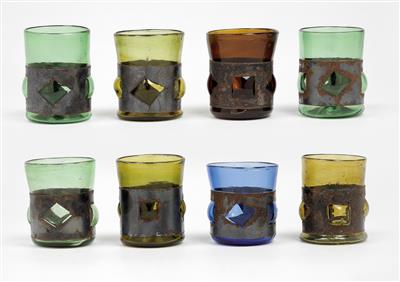Vinicio Vianello, (Italy 1923-1999), eight glasses, Murano, 1968 - Secese a umění 20. století