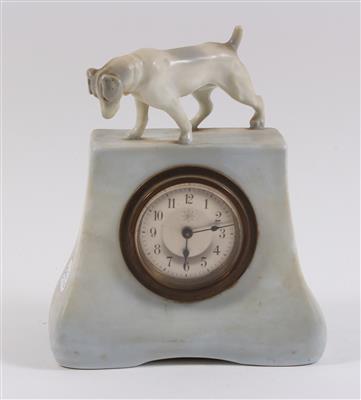 Keramik Tischuhr mit Hund - Starožitnosti