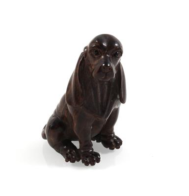 Netsuke eines Hundes, - Antiquitäten