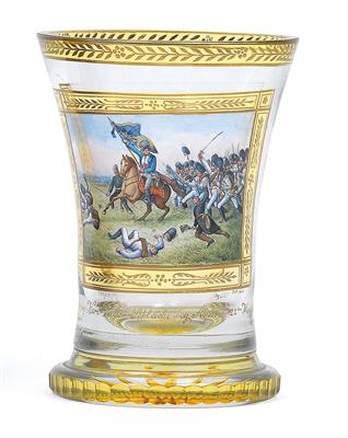"Erzherzog Karl in der Schlacht bey Aspern, 21ten May 1809" Fürchtegott Leberecht Fischer - Ranftbecher, - Starožitnosti