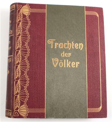 Buch: 'Die Trachten der Völker vom Beginn der Geschichte bis zum 19. Jahrhundert in 104 Tafeln, - Antiquariato