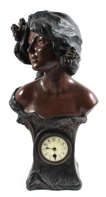 Mädchenbüste mit Uhr, - Antiquariato