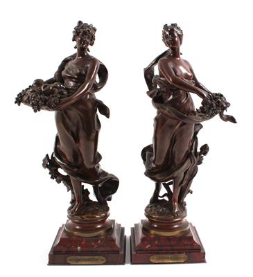 2 Jahreszeitenfiguren "Printemps" und "Autumne", - Antiquitäten