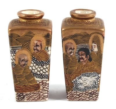 1 Paar kleine Satsuma Vasen - Antiques