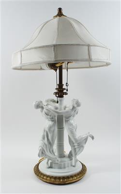 Karl Himmelstoß(Breslau 1878-1967 München), Tischlampe mit Mädchenreigen, - Antiques