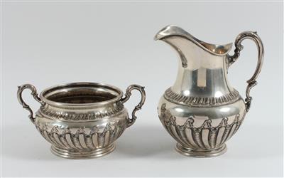 Silber Gießer und Zuckerschale, - Antiques