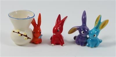 Hasenpaar, Hase, Hase mit Vase, - Antiques