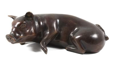 Liegendes Schwein, - Antiques