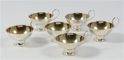 6 schwedische Silber Tassen mit Innenvergoldung, - Antiquitäten