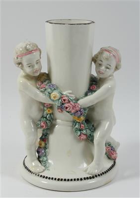Carl Klimt, Blumenvase mit Puttenpaar, - Antiquariato