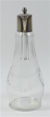 Deutsche Glas Karaffe mit Silbermontierung, - Antiquariato