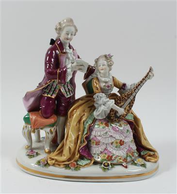Musizierendes Paar, - Antiquitäten