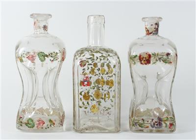 Drei Apothekerflaschen, - Antiques