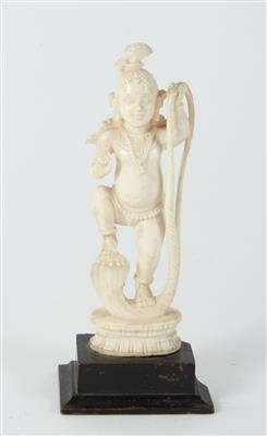 Krishna tanzt auf dem Kopf der Schlange Kaliya Naag, - Starožitnosti