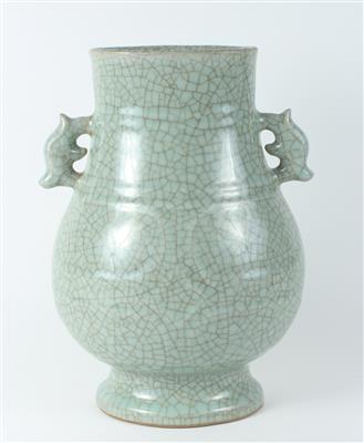 Seladon glasierte Vase, hu, - Antiquitäten
