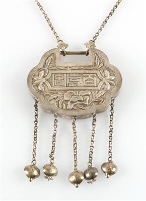 Chinesisches Silber Glücksamulett, - Antiques