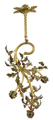 Dreiflammige Stechpalmen-Deckenlampe, - Antiquariato