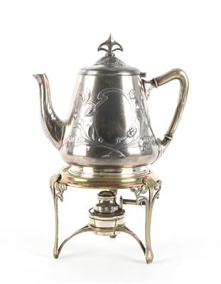 Teekanne auf Halterung mit Rechaud, - Antiques