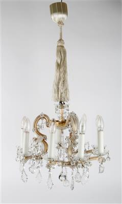 Glasluster in Kronenform, - Antiquariato